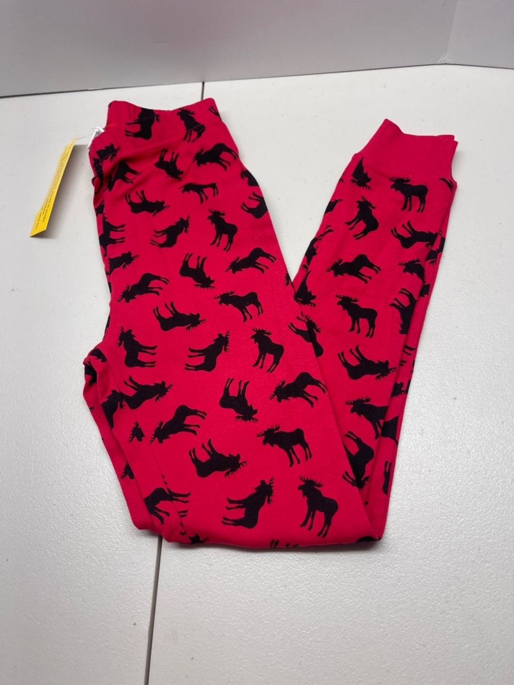 Kids Red Moose-Print Pajama Bottoms - Leveret. NWT